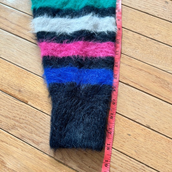 EUC A New Day Women's Crewneck Fuzzy Pullover sweater Multicolor Stripe - Picture 16 of 16